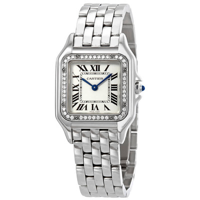 Cartier W4PN0008 Ladies Medium Diamond Silver Dial Watch (blue, arb2861)