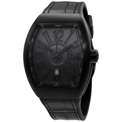 Franck Muller Vanguard Automatic Mens Watch 45SCBLKBLKBLK - Black Dial, PVD Titanium Case (black, arb15720)