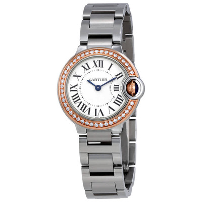 Cartier Ballon Bleu WE902079 - Silver Dial Stainless Steel Ladies Watch (black, arb2249)