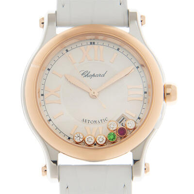 Chopard Happy Sport Automatic Diamond Silver Dial Ladies Watch 278559 278559 6020 (arb2851)