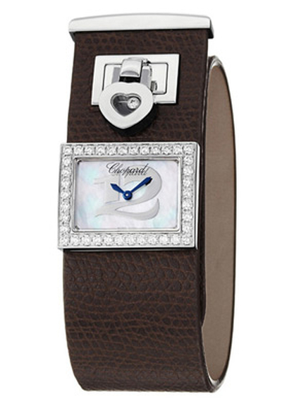 Chopard Happy Diamonds Mother of Pearl Dial Brown Leather Ladies Watch 208503-2001 (brown, arb1912)