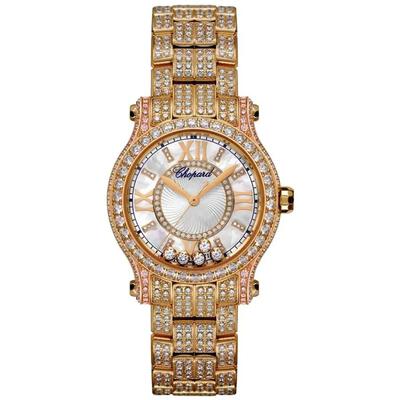 Chopard Happy Sport Automatic Diamond Rose Gold Ladies Watch 274302-5002 (arb1927)