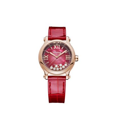 Chopard Happy Sport Automatic Red Dial Ladies Watch 275378-5005 275378 5005 (arb1945)