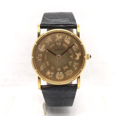 Pre-owned Corum Astrological Zodic Hand-Wind Unisex Watch Model 57245.56 (black, arb5502)