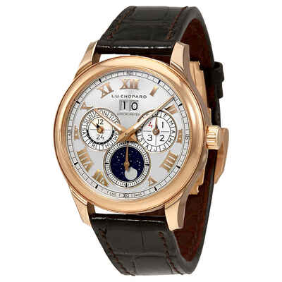 Chopard L.U.C Lunar One Sunray Silver Dial 18K Rose Gold Automatic Mens Watch (Art.-Nr. 161927-1005) 161927-5001 (brown, arb2804)