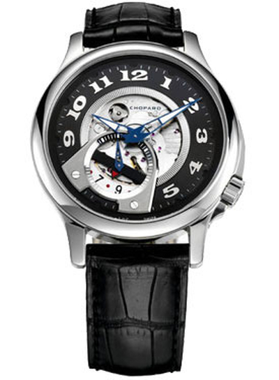 Chopard L.U.C. Tech Twist 1684 - Black Open-worked Dial Stainless Steel Mens Watch 168490-3003 (black, arb2816)