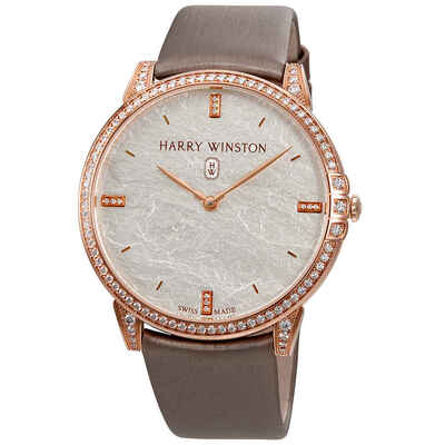 Harry Winston 18K Rose Gold Diamond Ladies Watch MIDQHM39RR004 (brown, arb2562)