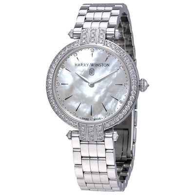 Harry Winston Premier Mother Of Pearl Dial Watch in 18K White Gold, prnqhm31ww003 (arb1906)