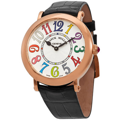 Franck Muller Round Quartz Silver Dial Ladies Watch 8038QZCOLV5NSIL (black, arb1395)