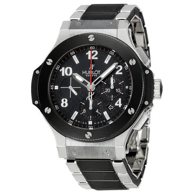 Hublot Big Bang Mens Watch 301.SB.131.SB - Silver-tone Steel with Black Carbon Fiber Checkerboard Dial, Kelvart Inserts (black, arb2102)