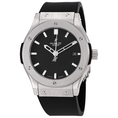 Hublot Classic Fusion Mens Watch Black Dial, Zicronium Case with Black Rubber Strap - Item: 511.zx.1170.rx (black, arb3357)