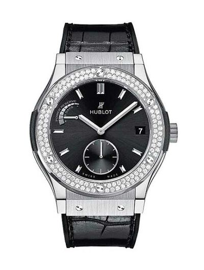 Hublot Classic Fusion Hand-Wind Diamond Mens Watch 516.NX.1470.LR 516.NX.1470.LR.1104 (black, arb3360)