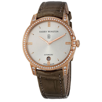 Harry Winston Midnight Automatic 36mm Rose Gold Diamond Mens Watch MIDAHD36RR001 (brown, arb2550)