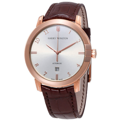 Harry Winston Midnight Silver-tone Sunburst Dial Automatic Mens Watch MIDAHD42RR002 (brown, arb2552)