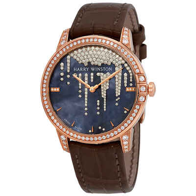 Harry Winston Midnight Tahitian Mother Of Pearl Dial Ladies Diamond Watch MIDAHM36RR001 (brown, arb2554)