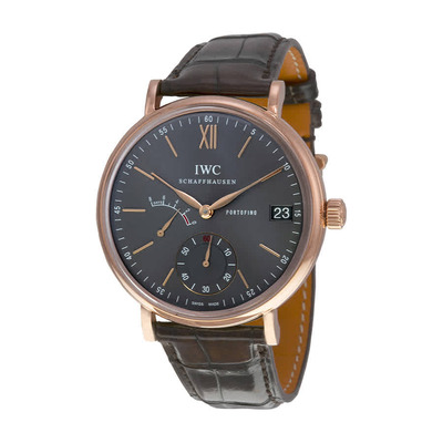 IWC Portofino Hand Wind Grey Dial 18 kt Rose Gold Mens Watch iw510104 (brown, arb2376)
