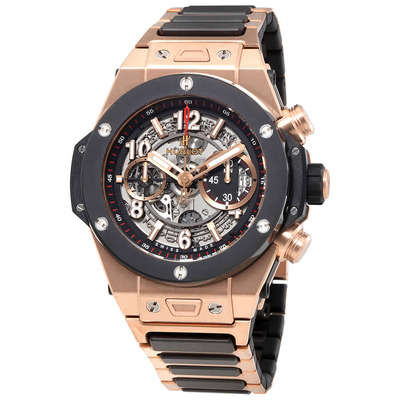 Hublot Big Bang UNICO Mens Watch 411.om.1180.om - Polished Rose Gold, Black Rubber Strap Chronograph (black, arb1845)