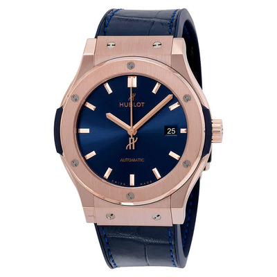 Hublot Classic Fusion Automatic Blue Sunray Dial 18kt Rose Gold Mens Watch, Model:542.OX.7180.LR (blue, arb2512)