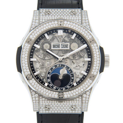 Hublot Classic Fusion Aerofusion Diamond Mens Watch REF: 547.NX.0170.LR.1704 (black, arb2522)
