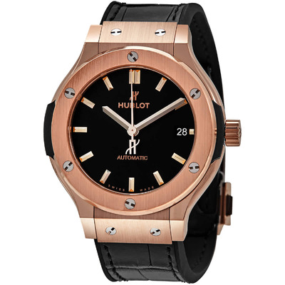 Hublot Classic Fusion Mat 18kt Rose Gold Black Dial Automatic Mens Watch - Article: 565.OX.1181.LR (black, arb1857)
