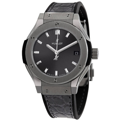 Hublot Classic Fusion Quartz 581.nx.7071.lr - Grey Titanium & Grey Alligator Leather Strap (arb1874)