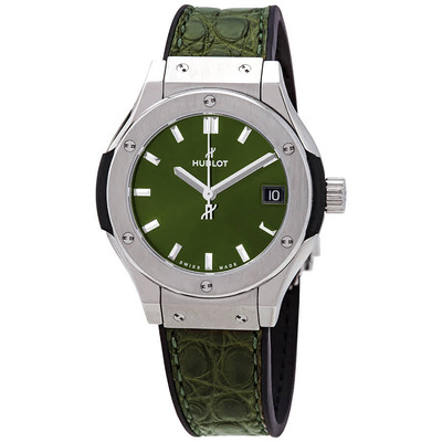 Hublot Classic Fusion Quartz Green Dial Ladies Watch 581.NX.8970.LR (black, arb1878)