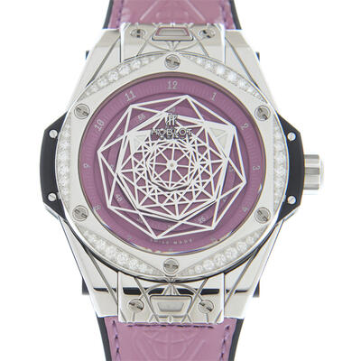 Hublot Big Bang Sang Bleu Automatic Diamond Purple Dial Ladies Watch - Model: 465.SS.89P7.VR.1204.MXM20 (violet, arb2746)