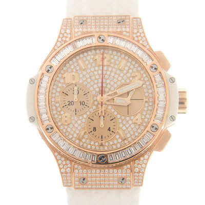 Hublot Big Bang Chronograph Automatic Diamond Gold Dial Watch 341.PE.9010.RW.0904 (arb2491)
