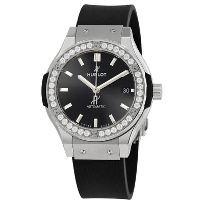 Hublot Classic Fusion Automatic Diamond Black Dial Watch - Reference: 565.NX.1470.RX.1204 (black, arb2543)