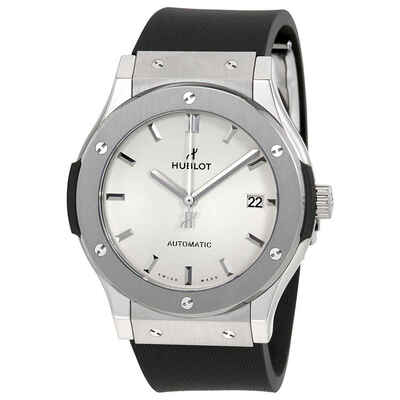 Hublot Classic Fusion Automatic Mens Watch in Titanium with Black Rubber Strap 511.NX.2611.RX (black, arb3342)