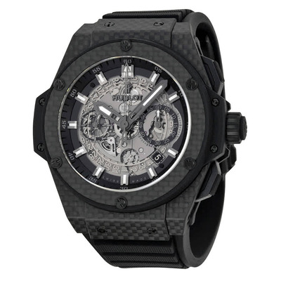 Hublot King Power Unico Skeleton Dial Automatic Carbon Fiber Rubber Mens Watch 701QX0140RX 701.QX.0140.RX (black, arb2209)