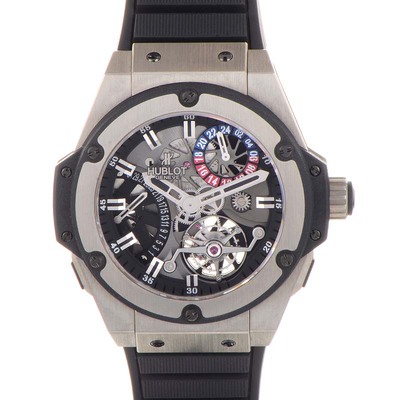 Hublot King Power Tourbillon Silver Dial Zirconium Rubber Strap Mens Watch 706.ZX.1170.RX (black, arb2215)