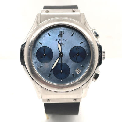 Pre-owned Hublot MDM Chronograph Automatic Blue Dial Mens Watch 1810.1 (black, arb6495)
