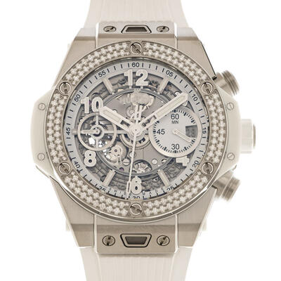 Hublot Big Bang Chronograph 43 Jewels Automatic Diamond Silver Dial Mens Watch - Hublot Calibre HUB1280 441.NE.2011.RW.1104 (arb2616)