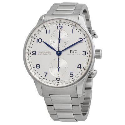 IWC Portugieser Chronograph Automatic Silver Dial Mens Watch IW371617 (blue, arb2340)