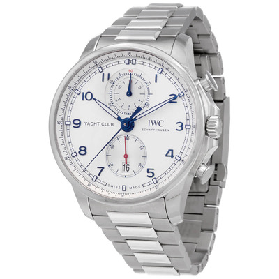 IWC Portugieser Yacht Club Chronograph Automatic Silver Dial Mens Watch IW390902 IW390702 (blue, arb3174)
