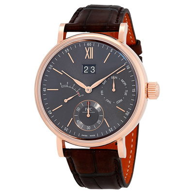 Pre-Owned IWC Portofino IW516203 Mens Watch - Rose Gold Case & Slate Grey Dial (Brown Alligator Strap) (brown, arb5221)