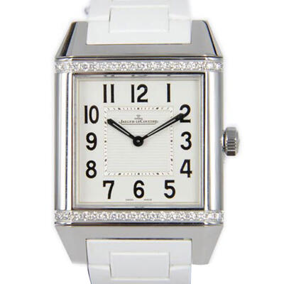 Jaeger-LeCoultre Reverso Squadra Classique White Dial Diamond Rubber Ladies Watch Q7068721 (arb3149)