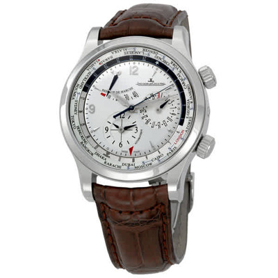 Jaeger-LeCoultre Master World Geographic Mens Watch Caliber JLC936, Silver Dial with Date & Day Display - Article: Q1528420 152.84.20 (brown, arb2709)