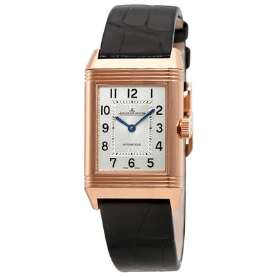 Jaeger-LeCoultre Reverso Classic Medium Duetto Silvered guilloche Automatic Ladies Watch Q2572420 (black, arb3671)