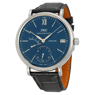 IWC Portofino Blue Dial Hand Wound Eight Days Mens Watch IW510106 (black, arb3254)