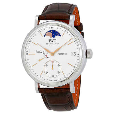 IWC Portofino Hand Wound Silver Dial Mens Watch IW516401 (brown, arb3258)