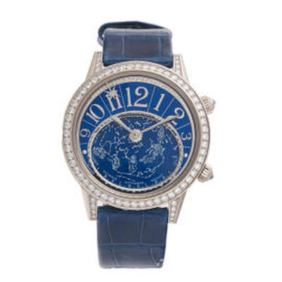 Jaeger-LeCoultre Rendez-Vous Celestial Watch Q3483590 Blue Dial Alligator Leather Automatic Ladies ZFQ (black, arb3281)