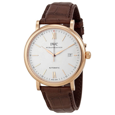 IWC Portofino Automatic Silver Dial 18kt Rose Gold Mens Watch IW356504 (brown, arb2313)