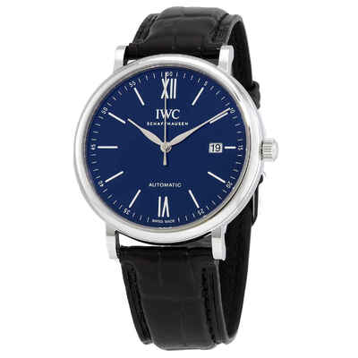 IWC Portofino Mens Automatic '150 Years' Blue Dial Watch IW356518 (black, arb2316)