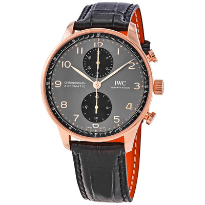 IWC Portugieser Chronograph Automatic Grey Dial Watch IW371610 (black, arb2336)