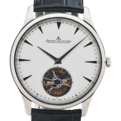 Jaeger-LeCoultre Master Ultra Thin Tourbillon Silver Dial 8K White Gold Mens Watch Q1323420 (black, arb2691)