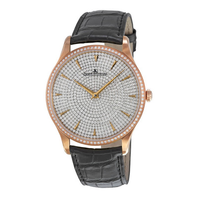 Jaeger-LeCoultre Master Ultra Thin Small Second Gem-Set Dial Black Leather Mens Watch Q1352507 (black, arb2694)