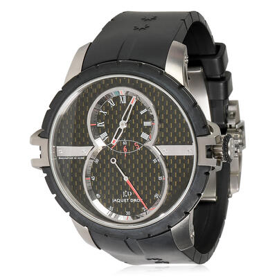 Pre-Owned Jaquet Droz Grande Seconds SW Black Carbon Dial Mens Watch j029038408 (black, arb3748)