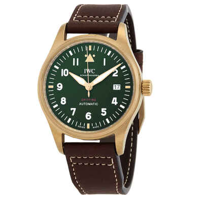 IWC Pilot Spitfire Mens Automatic Watch IW326802 Bronze Case Green Dial (brown, arb3102)